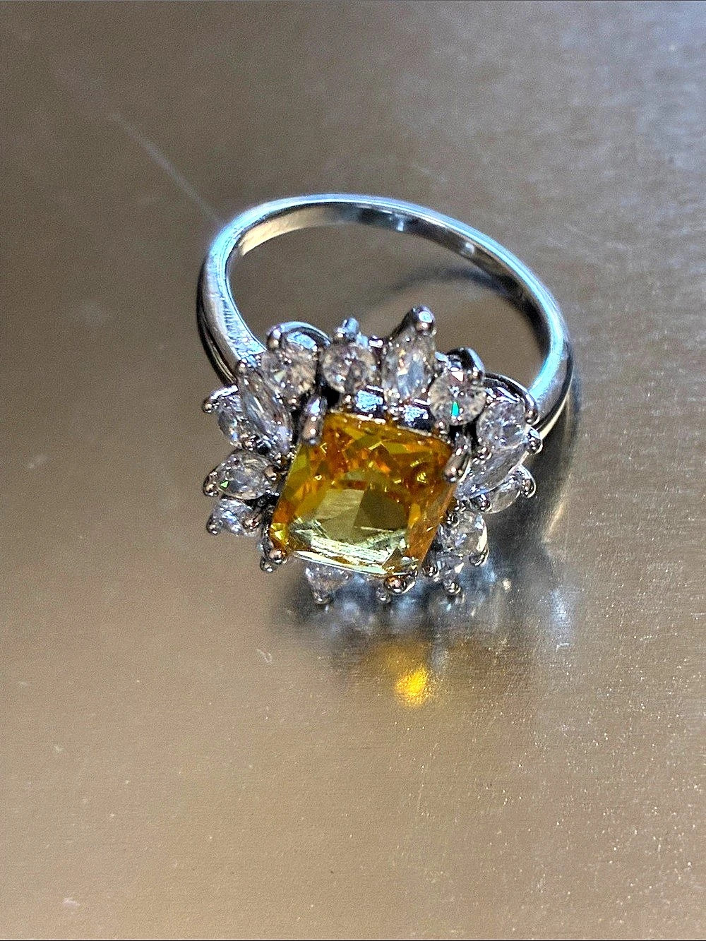 Yellow Gemstone Statement Ring